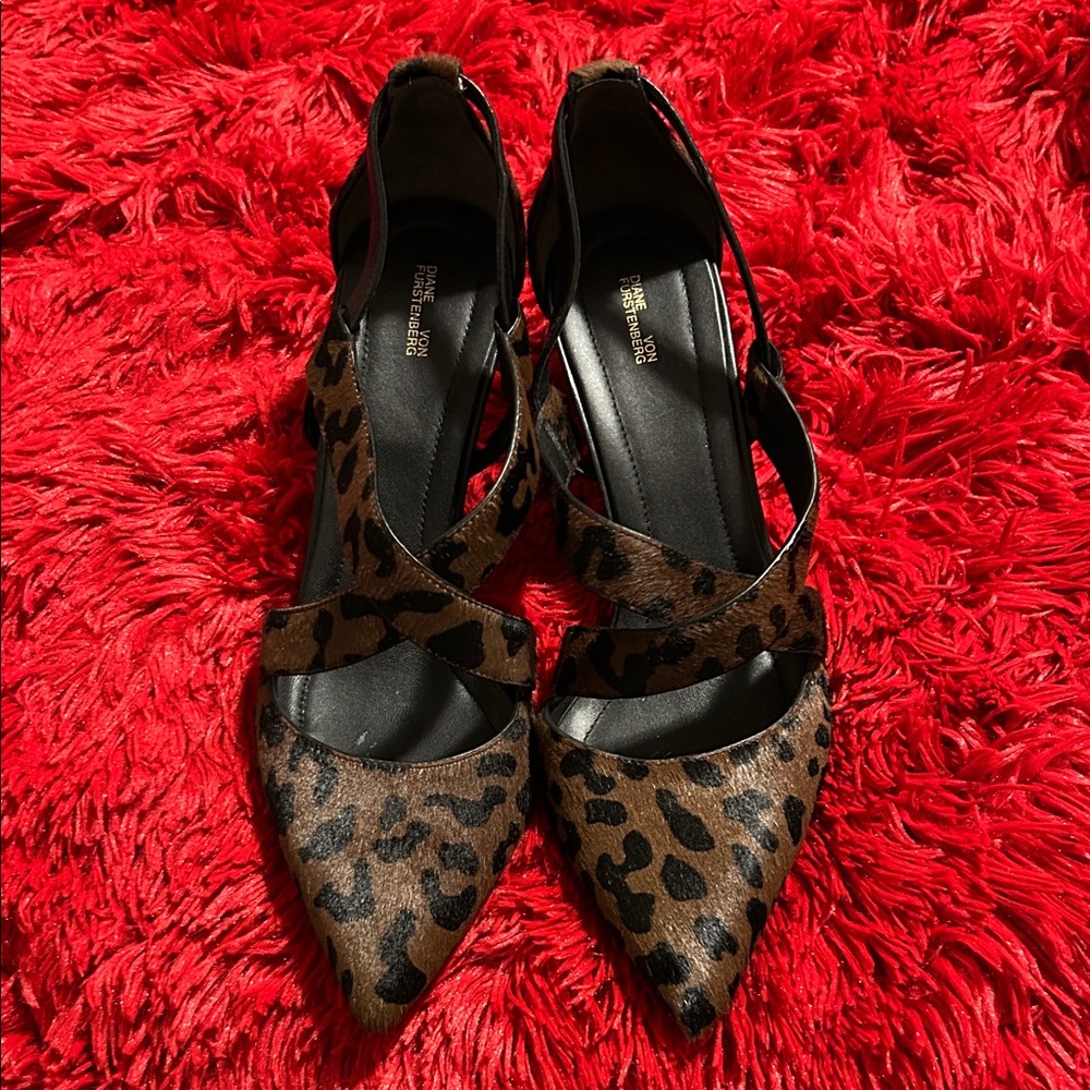 Diane Von Furstenberg Leopard Print Heels